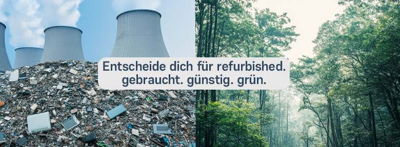 Links Elektroschrottberg rechts Wald